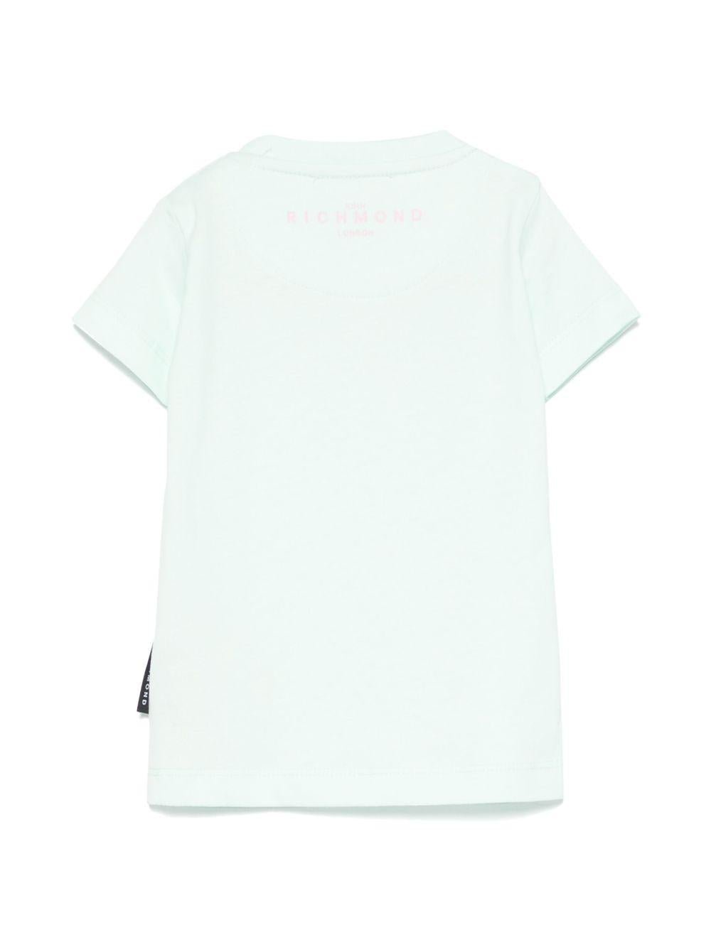 T-shirt per neonati John Richmond Junior verde con logo - Rubino Kids