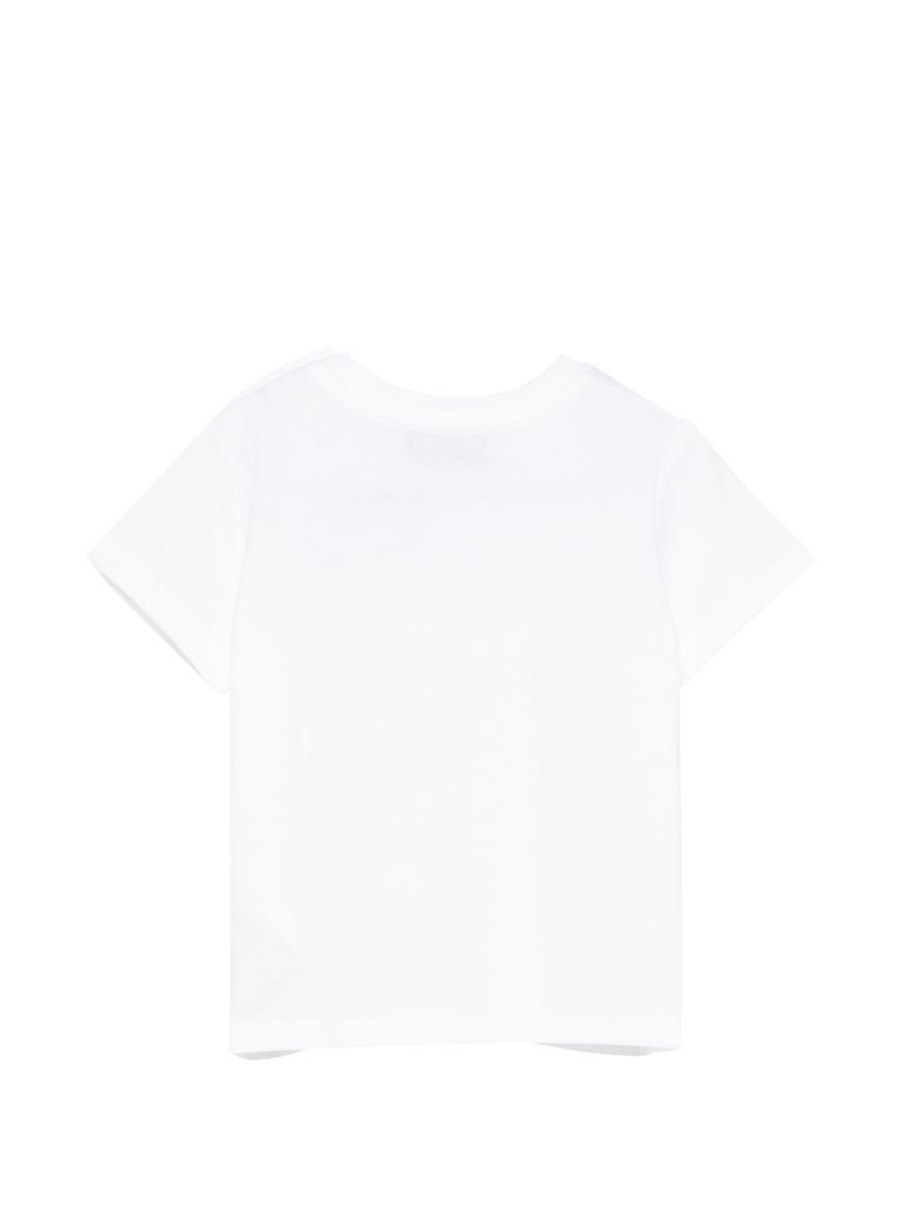 T-shirt per neonati Moschino Kids bianca con stampa orsetto e palloncini - Rubino Kids