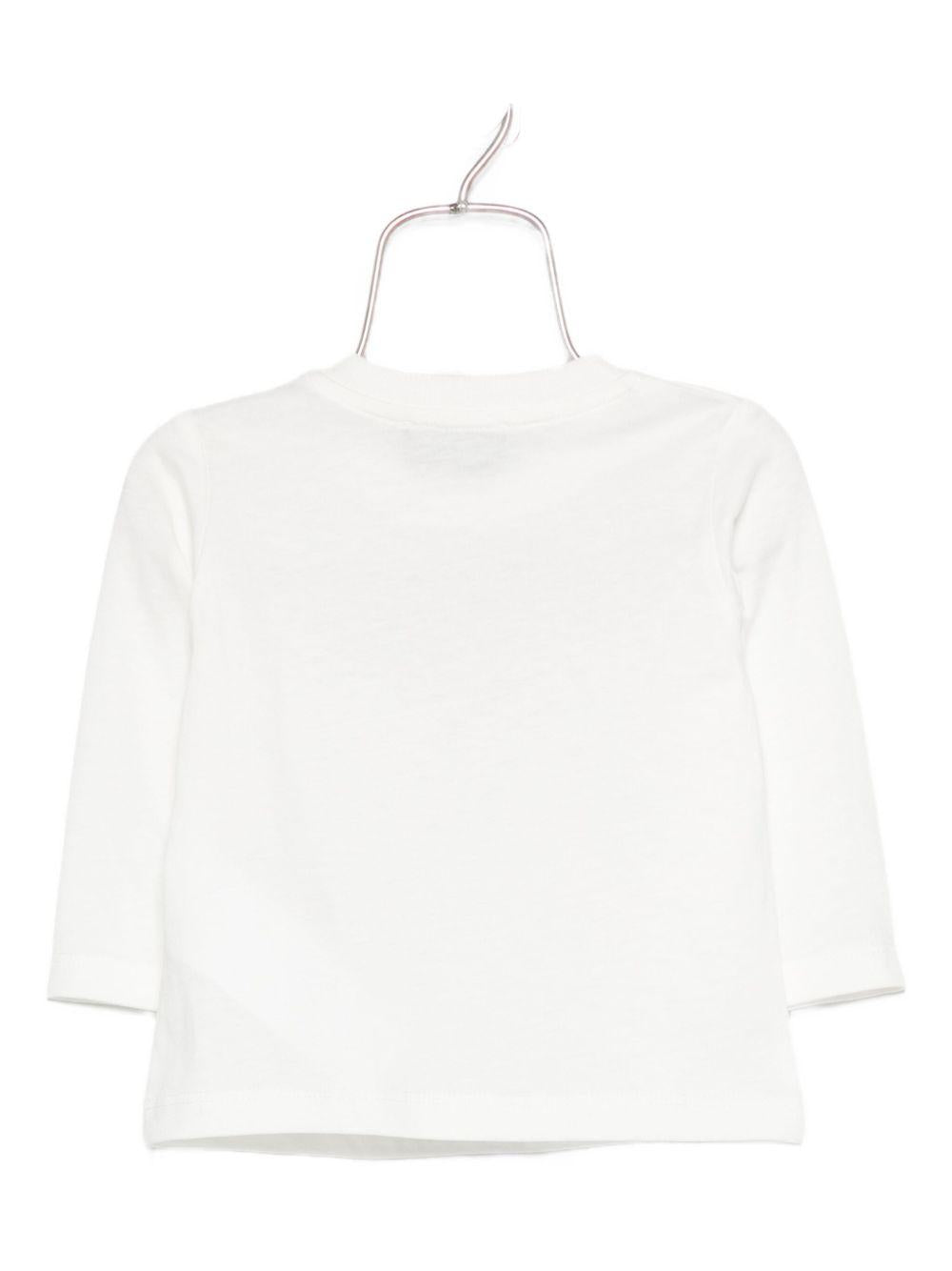 T-shirt per neonati Moschino Kids bianco con motivo Teddy Bear - Rubino Kids