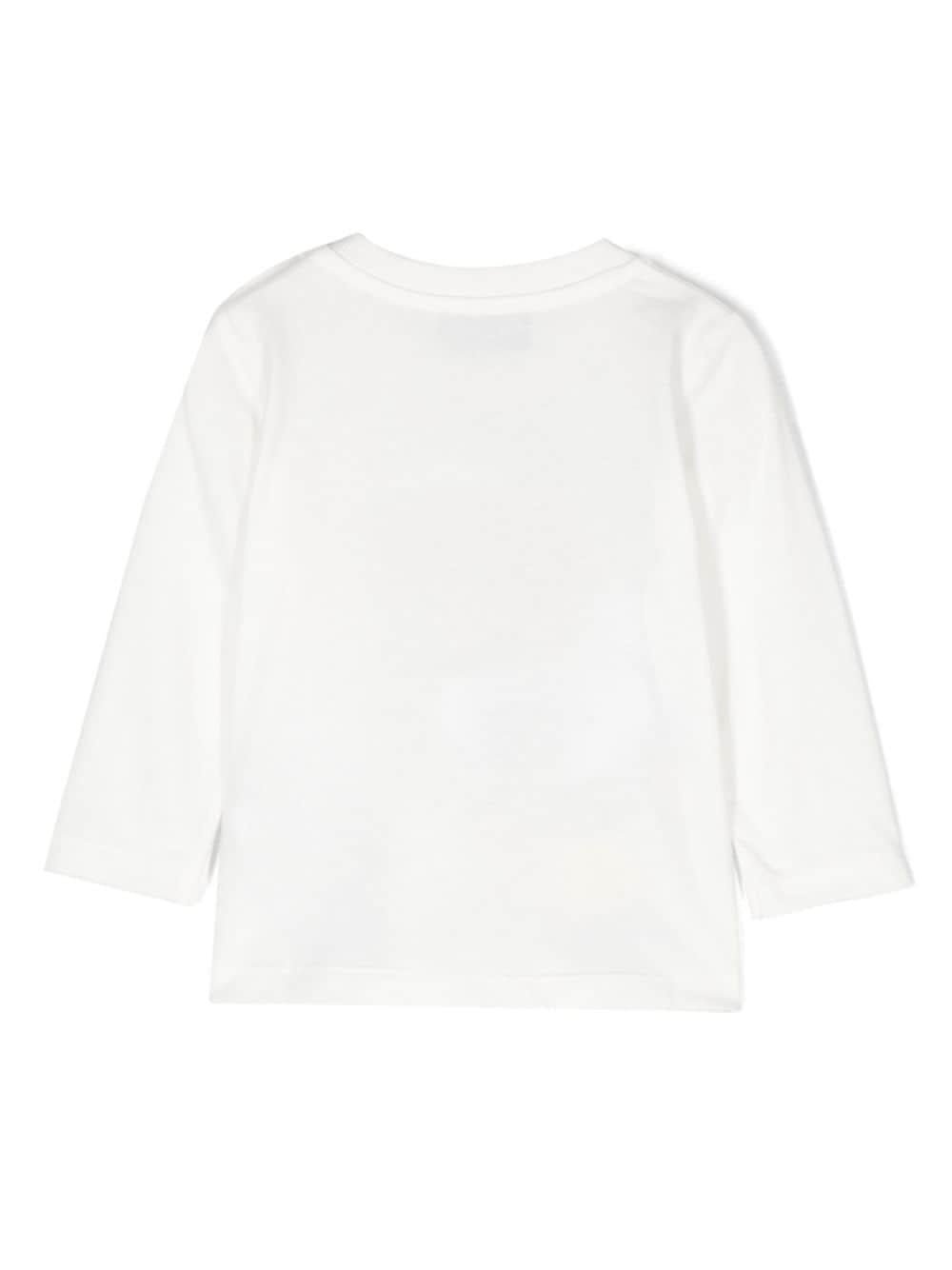 T-shirt per neonati Moschino Kids bianco con motivo Teddy Bear - Rubino Kids