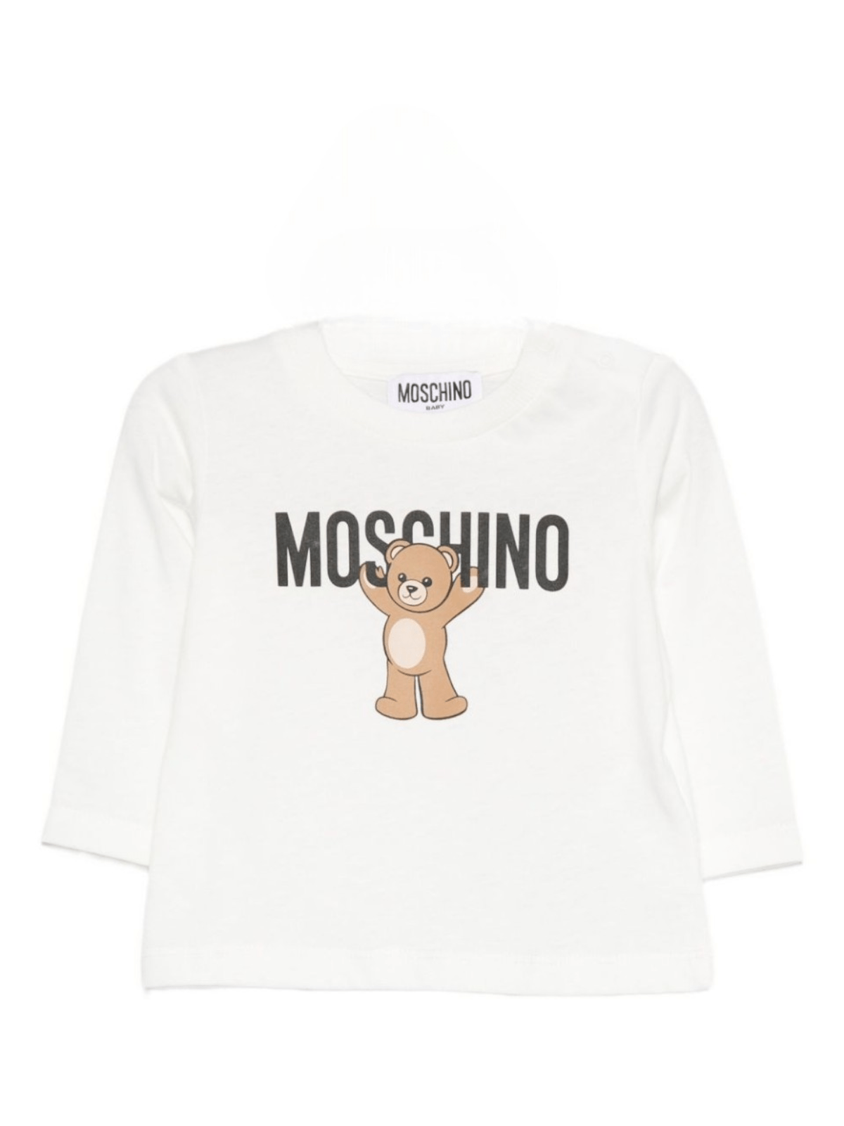 T-shirt per neonati Moschino Kids bianco con motivo Teddy Bear - Rubino Kids