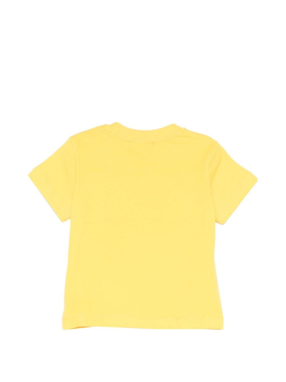 T-shirt per neonati Moschino Kids gialla con stampa grafica con tre Teddy Bear - Rubino Kids