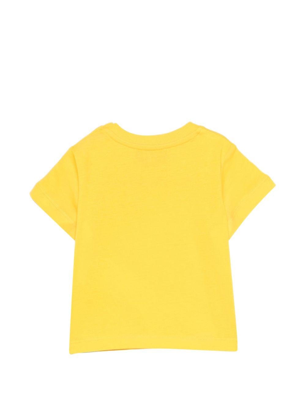 T-shirt per neonati Moschino Kids gialla con Teddy Bear ricamato - Rubino Kids