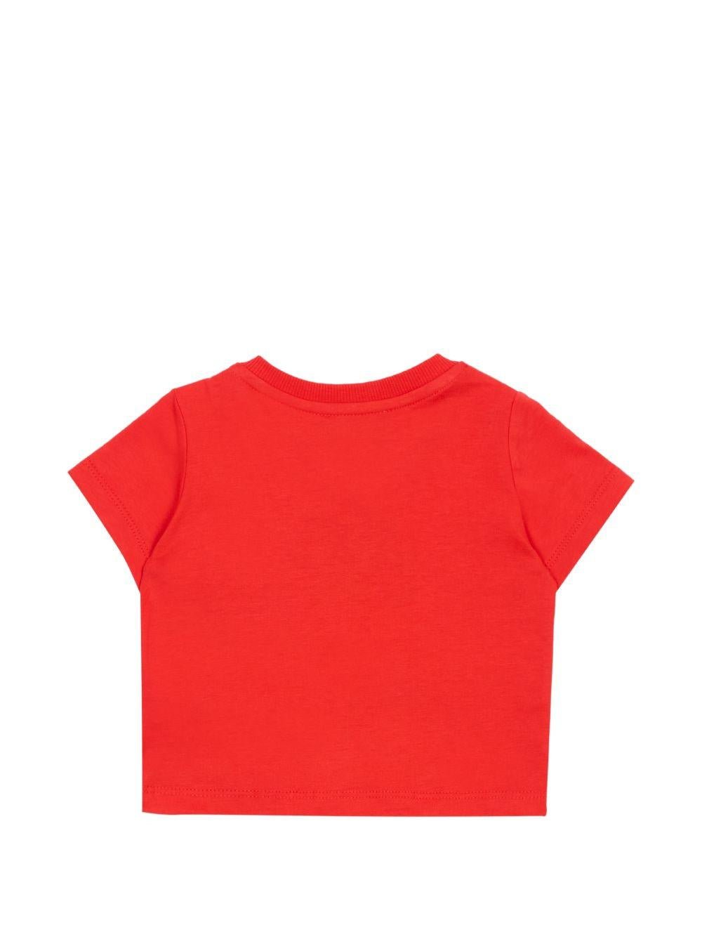 T-shirt per neonati Moschino Kids rossa con motivo Teddy Bear - Rubino Kids