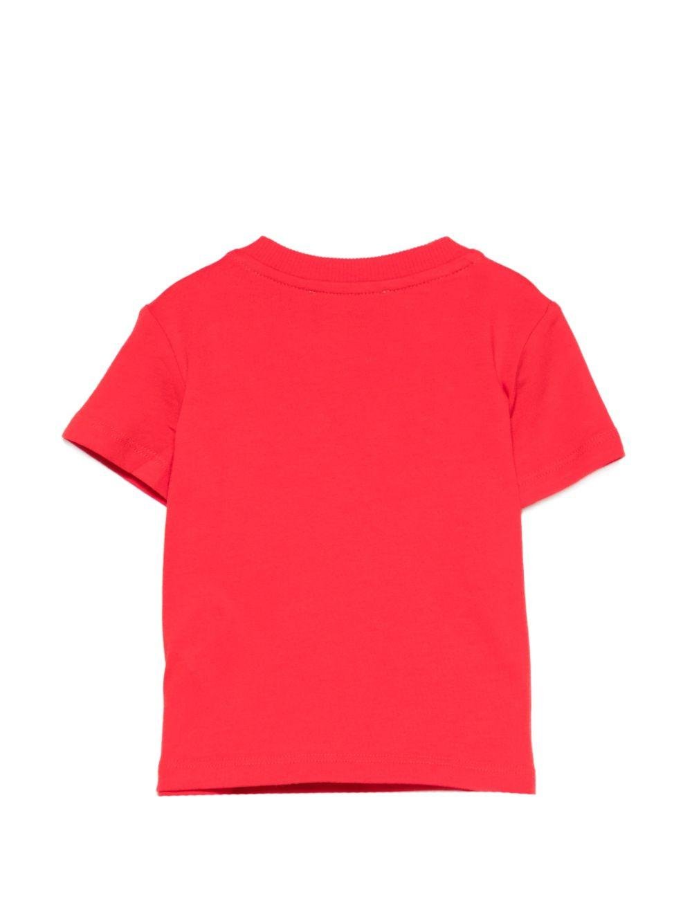 T-shirt per neonati Moschino Kids rossa con stampa tre orsetti - Rubino Kids