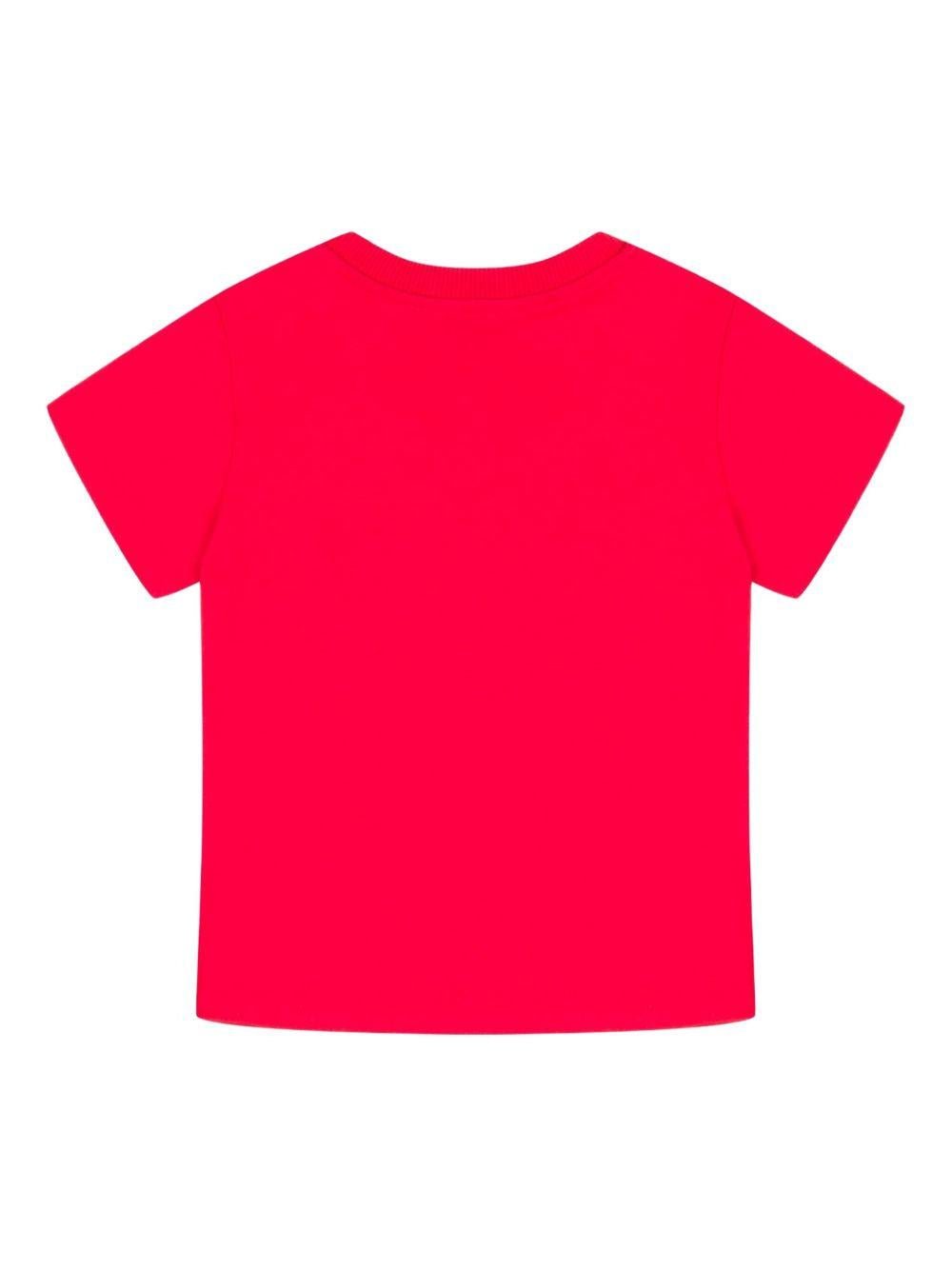 T-shirt per neonati Moschino Kids rosso con stampa Teddy Bear - Rubino Kids