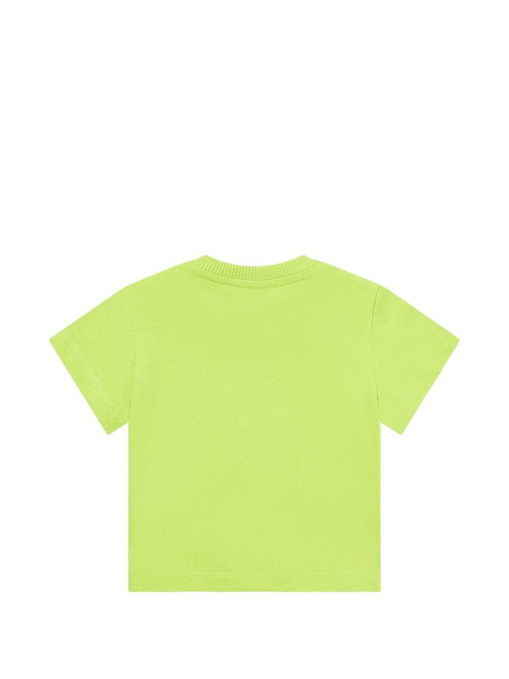 T-shirt per neonati Moschino Kids verde con stampa Teddy Bear sul davanti - Rubino Kids