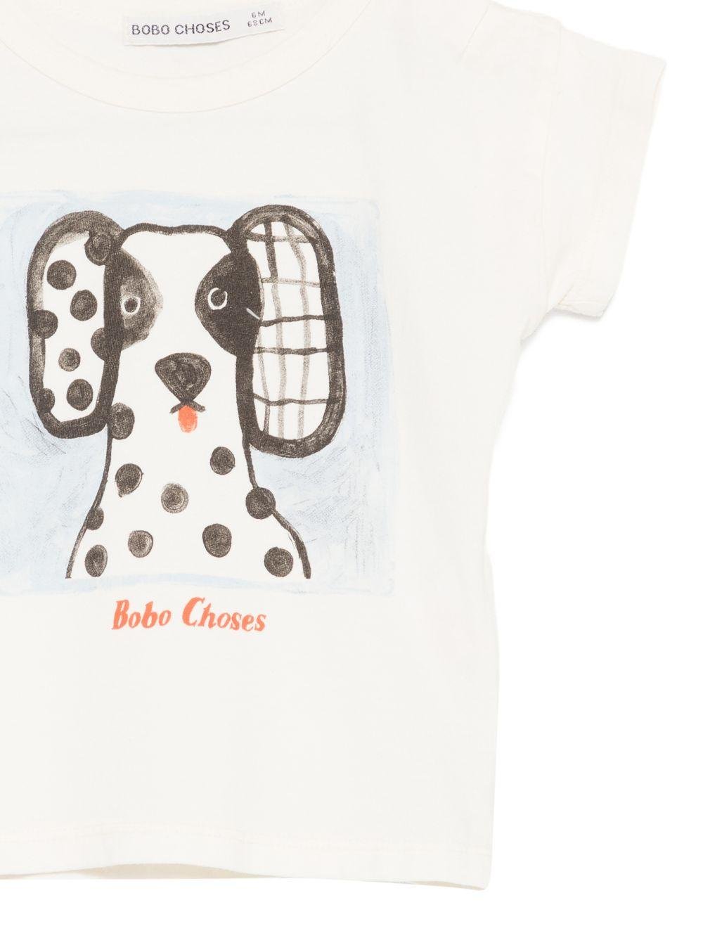 T-shirt per neonato Bobo Choses bianca stampa grafica cane - Rubino Kids