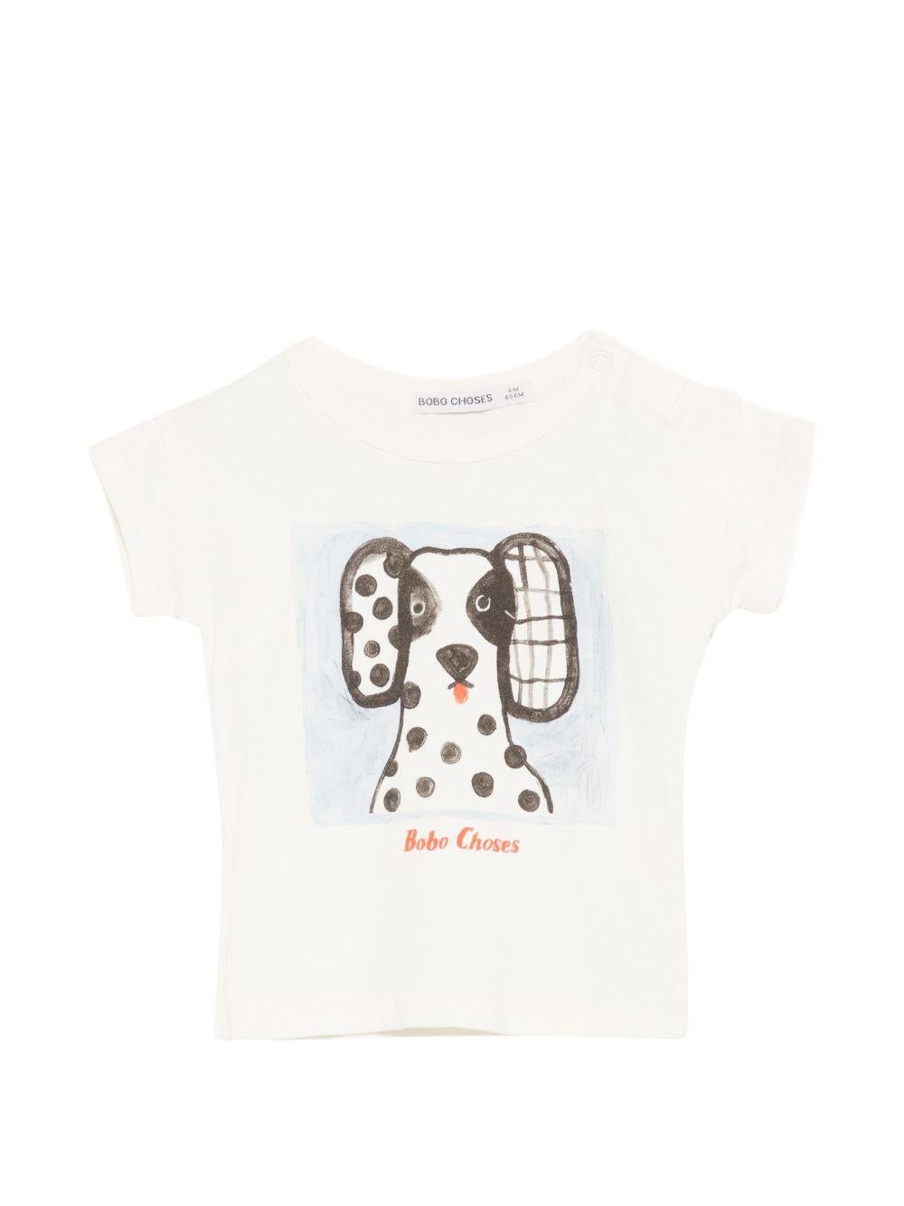 T-shirt per neonato Bobo Choses bianca stampa grafica cane - Rubino Kids