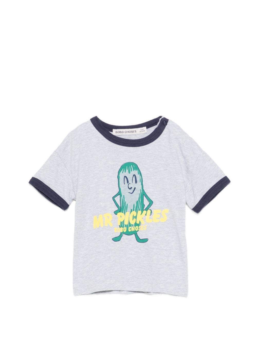 T-shirt per neonato Bobo Choses grigia con stampa Mr. Pickles - Rubino Kids