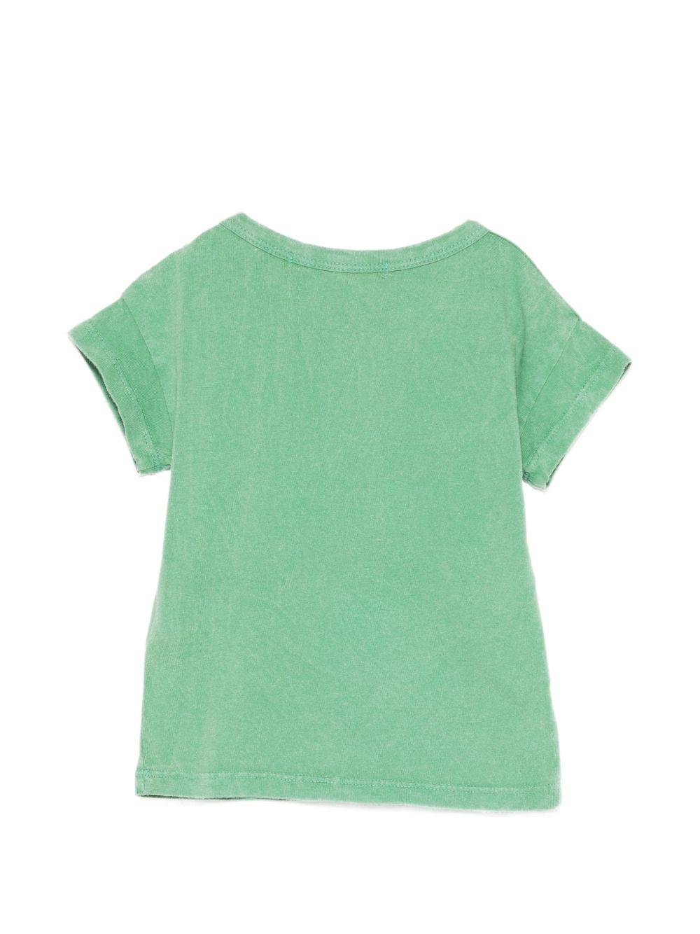 T-shirt per neonato Bobo Choses verde con stampa grafica Flying Oranges - Rubino Kids
