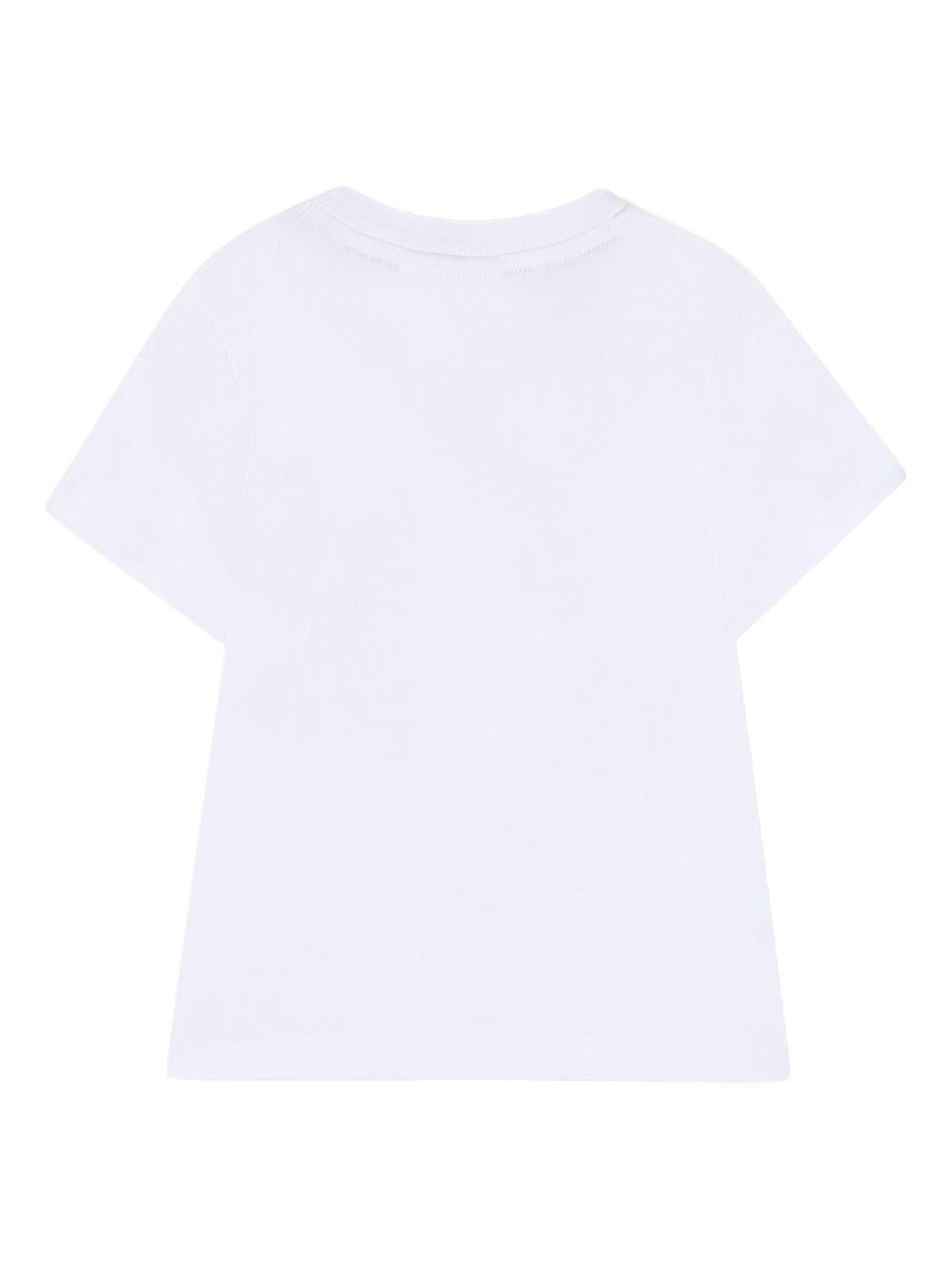 T-shirt per neonato Boss Kids bianca con stampa logo sul davanti - Rubino Kids