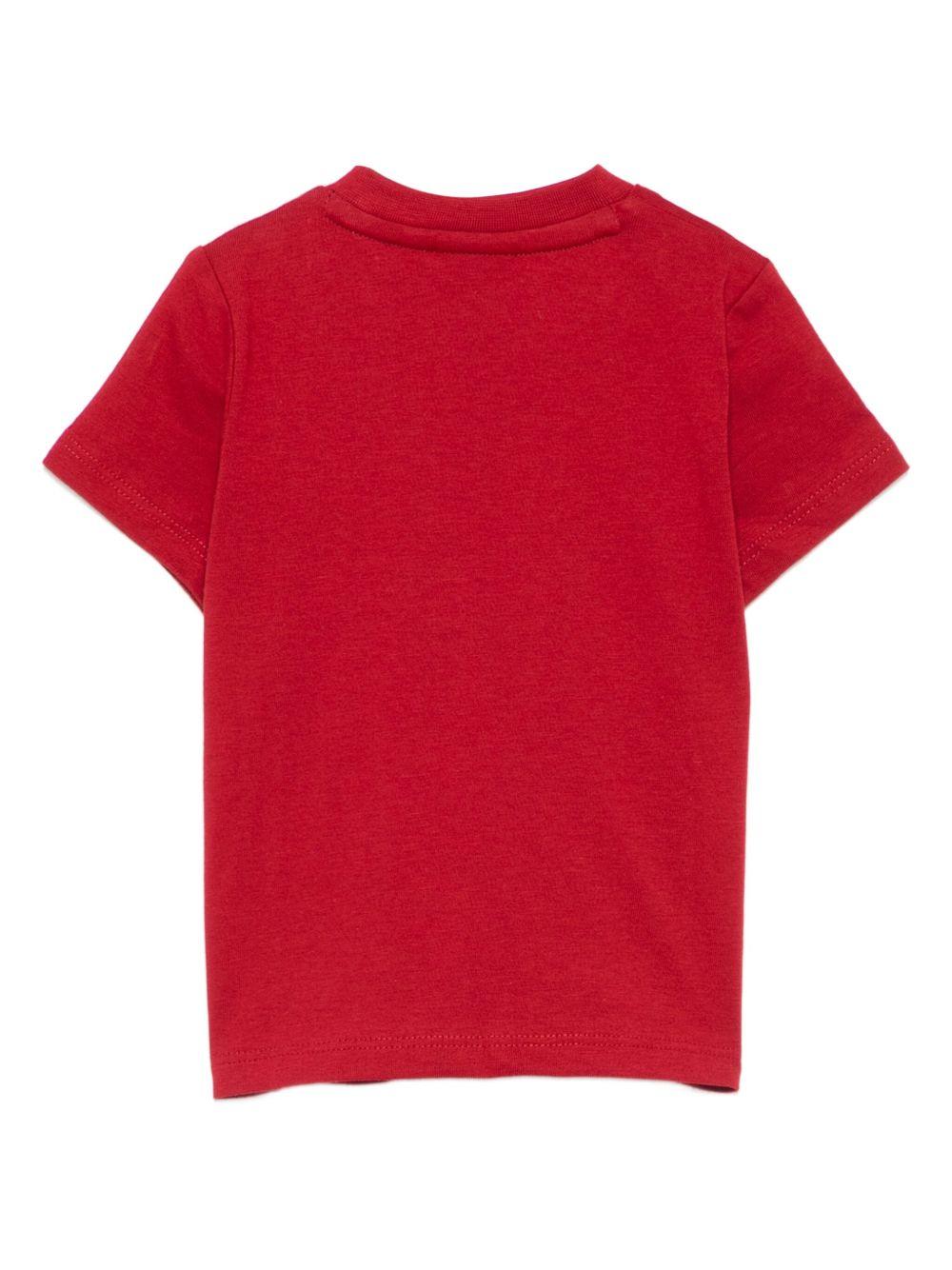 T-shirt per neonato Boss Kids rosso con stampa con logo - Rubino Kids