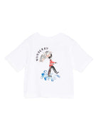 T-shirt per neonato Burberry Kids biaca con stampa grafica - Rubino Kids