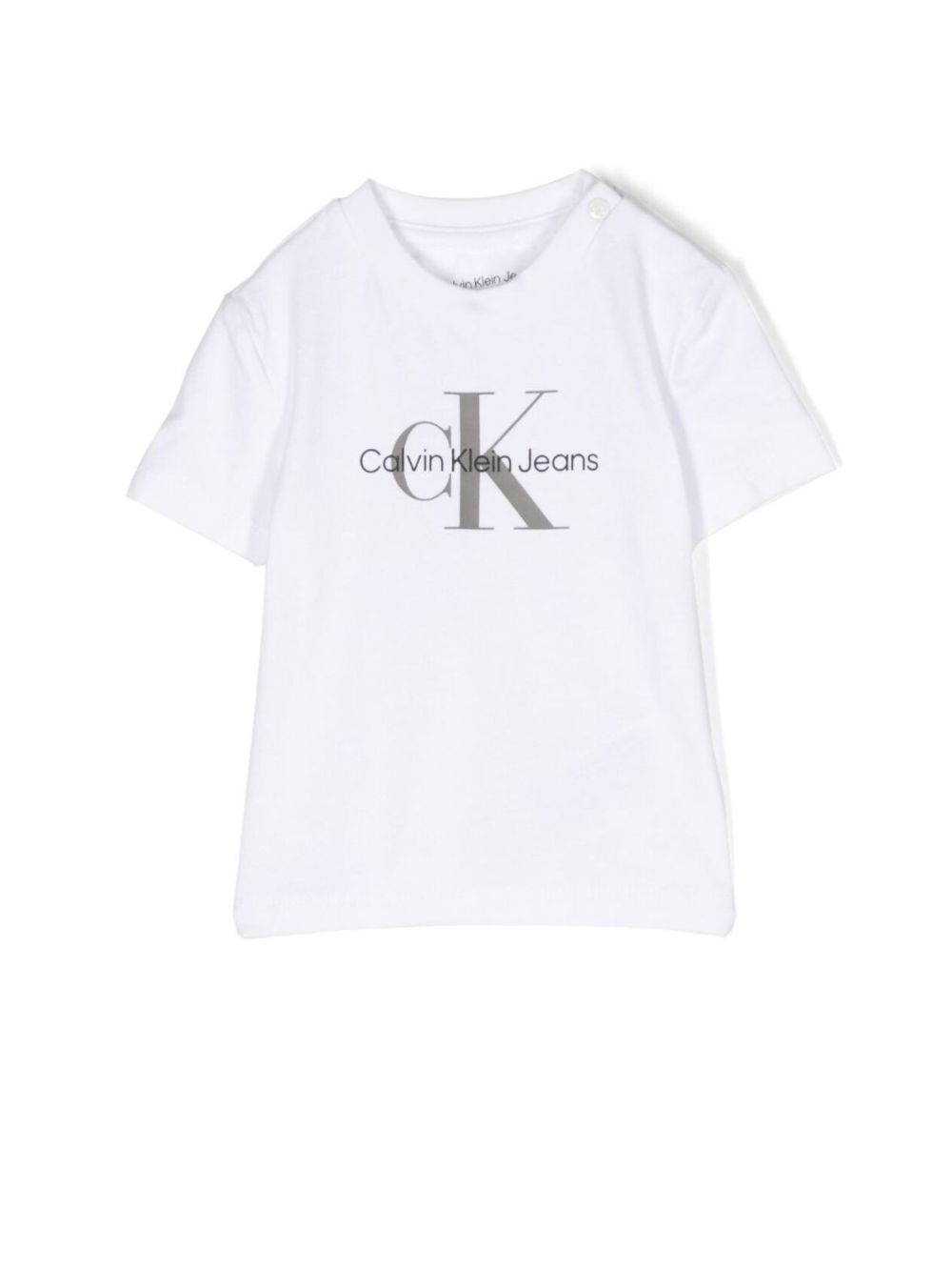 T-shirt per neonato Calvin Klein Kids bianco con stampa logo sul davanti - Rubino Kids