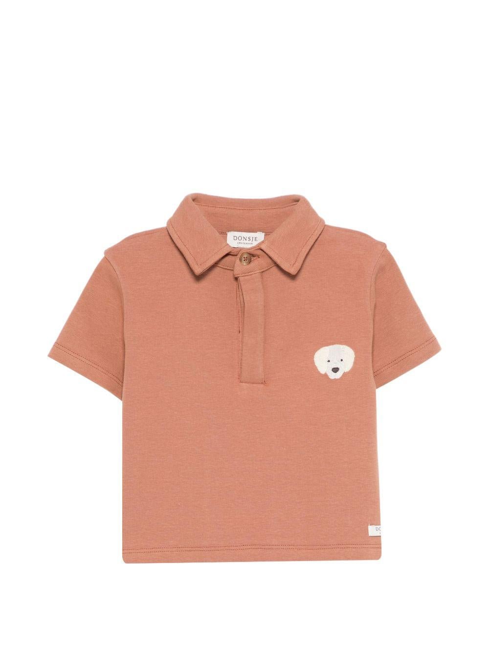 T-shirt per neonato Donsje marrone con ricamo cagnolino - Rubino Kids
