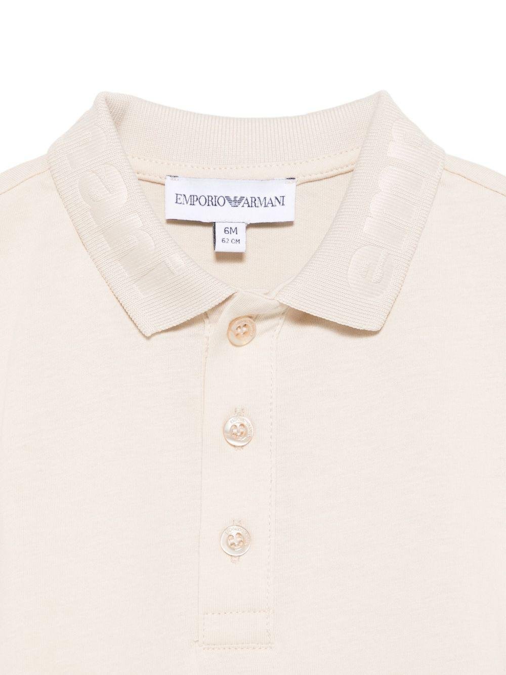 T-shirt per neonato Emporio Armani Kids beige con logo - Rubino Kids