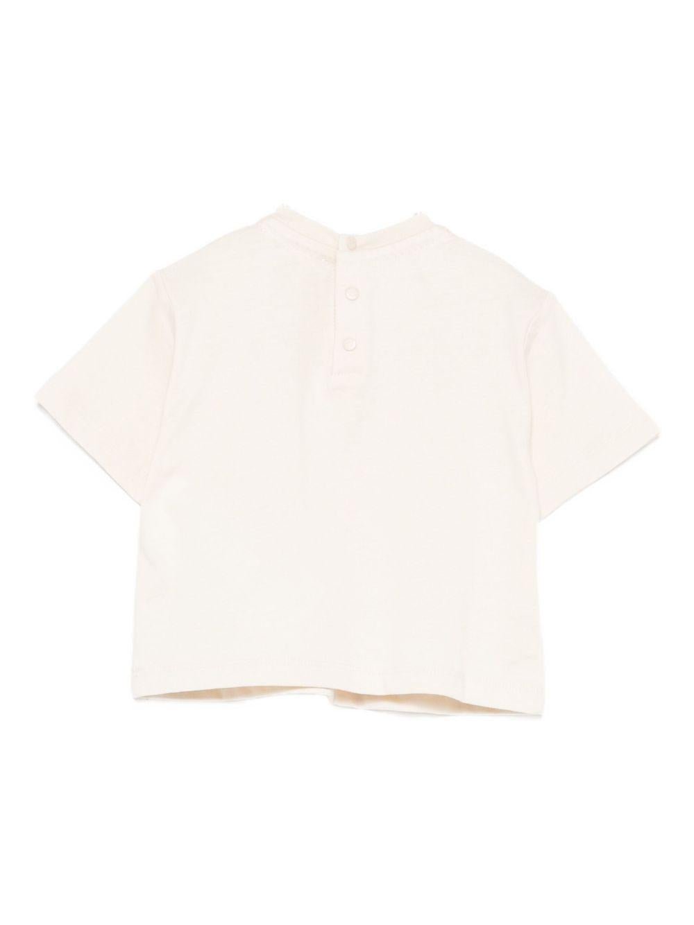 T-shirt per neonato Emporio Armani Kids beige con scollo rotondo - Rubino Kids