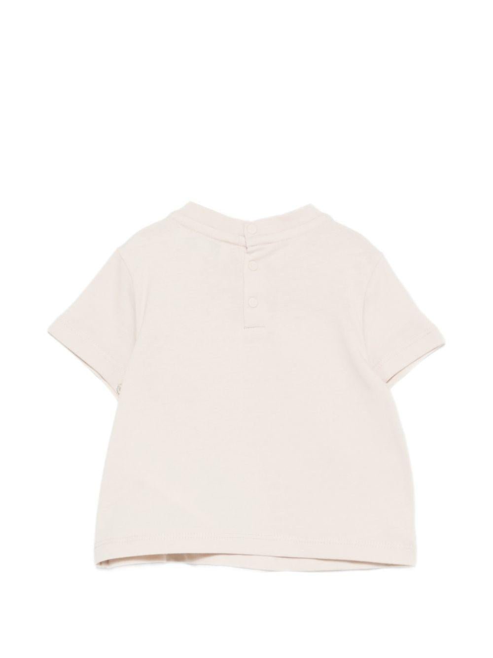 T-shirt per neonato Emporio Armani Kids beige con stampa pallina da tennis - Rubino Kids