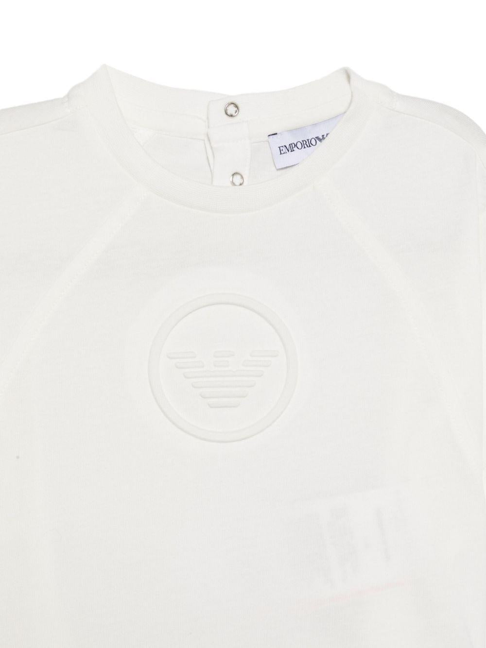 T-shirt per neonato Emporio Armani Kids bianca con logo - Rubino Kids