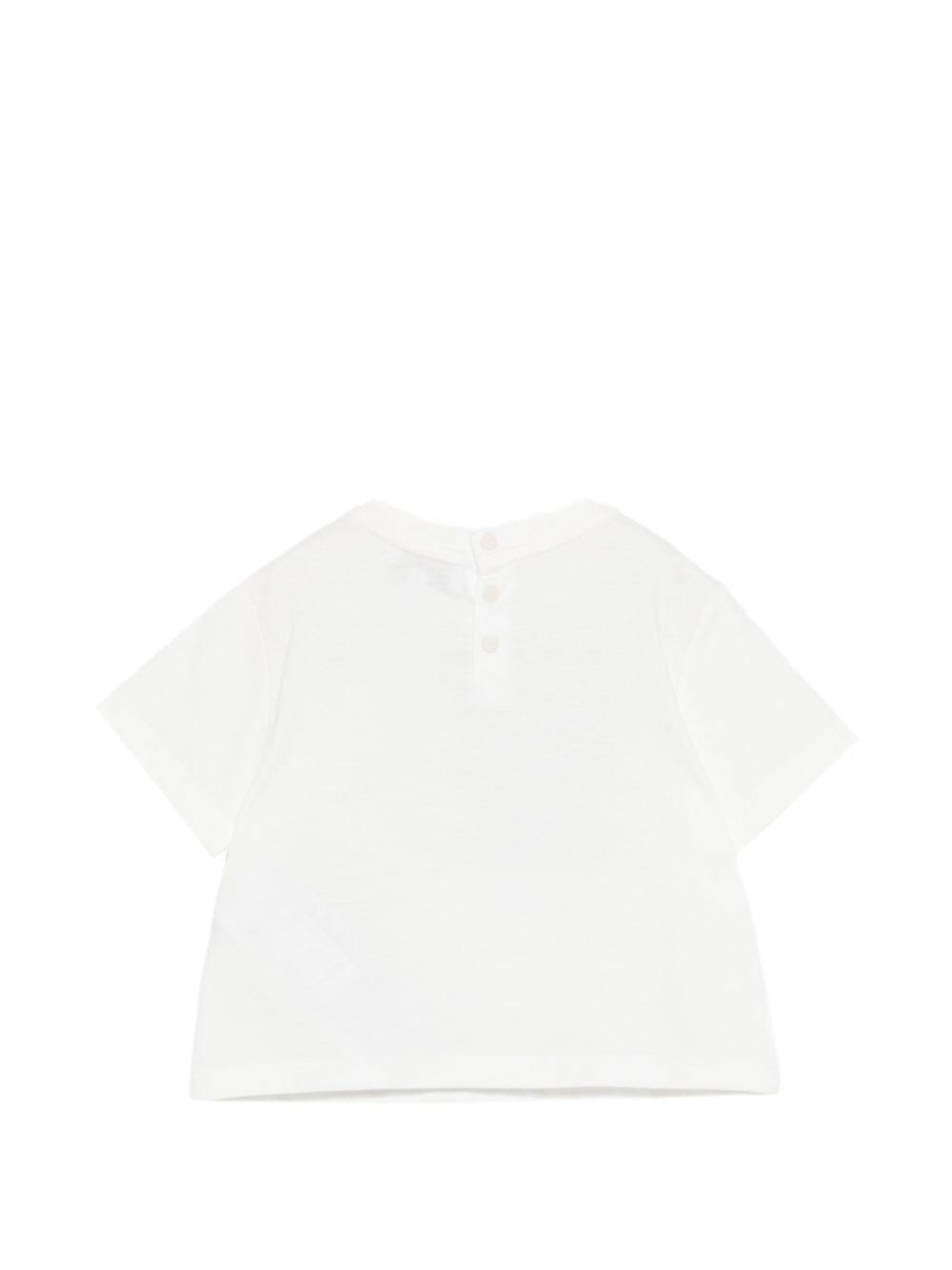 T-shirt per neonato Emporio Armani Kids bianca con stampa grafica sul davanti - Rubino Kids