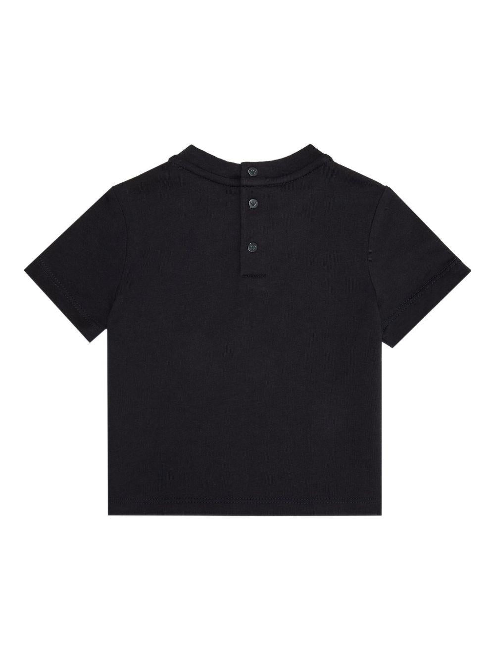 T-shirt per neonato Emporio Armani Kids blu scuro con logo aquila - Rubino Kids