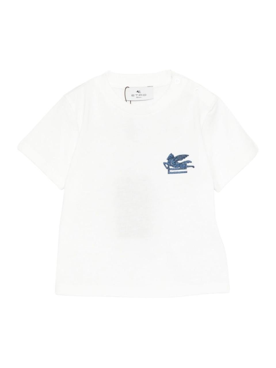 T-shirt per neonato ETRO KIDS bianca con logo sul davanti - Rubino Kids