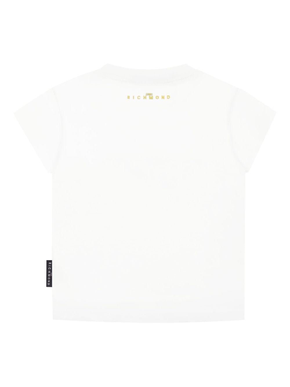 T-shirt per neonato John Richmond Junior bianco con logo - Rubino Kids