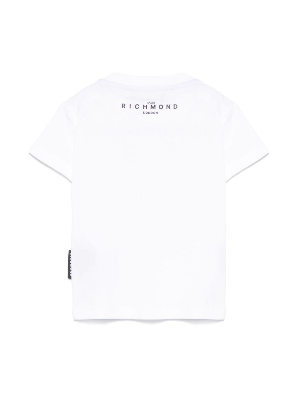 T-shirt per neonato John Richmond Junior bianco con logo - Rubino Kids