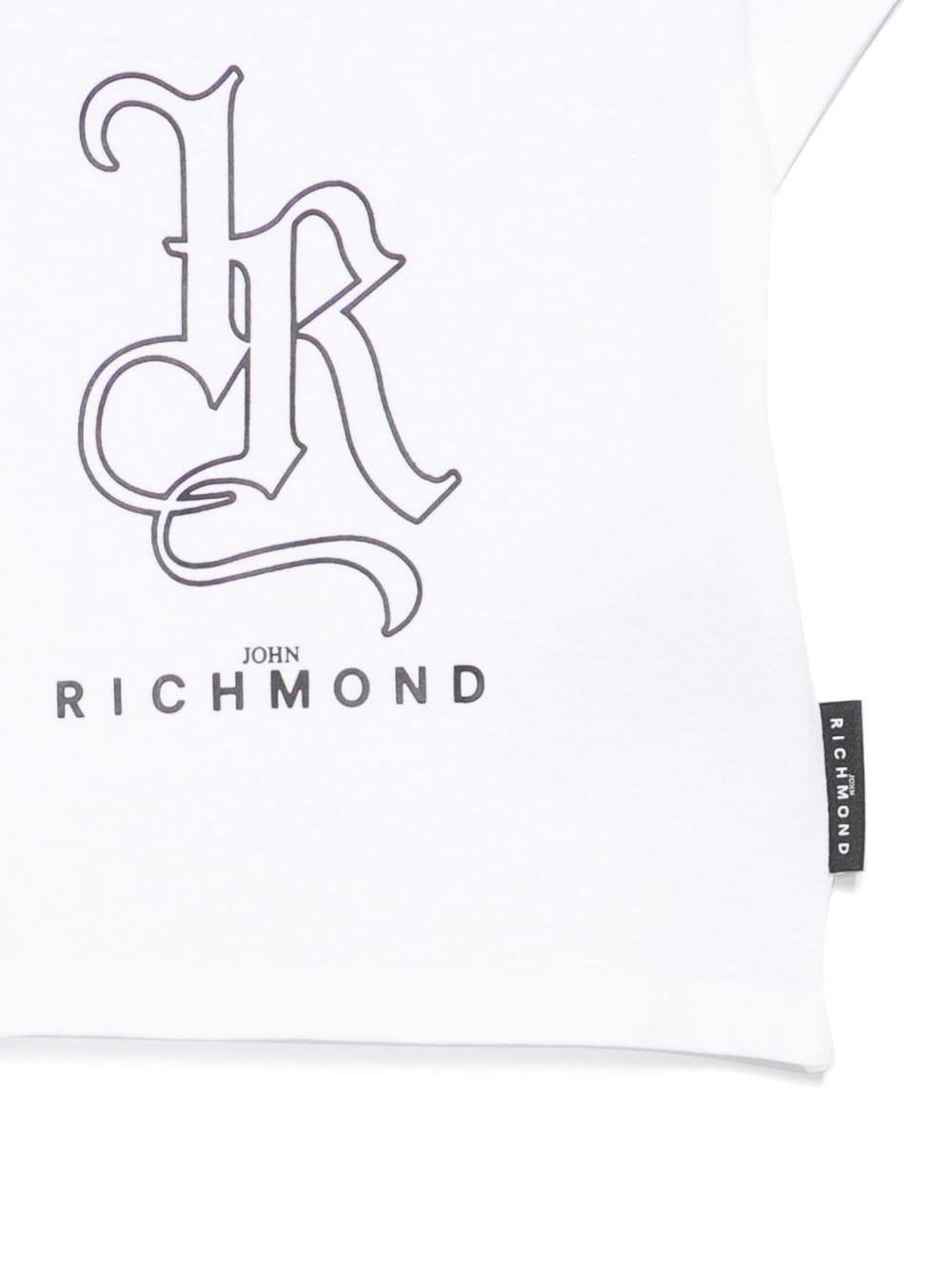 T-shirt per neonato John Richmond Junior bianco con logo - Rubino Kids
