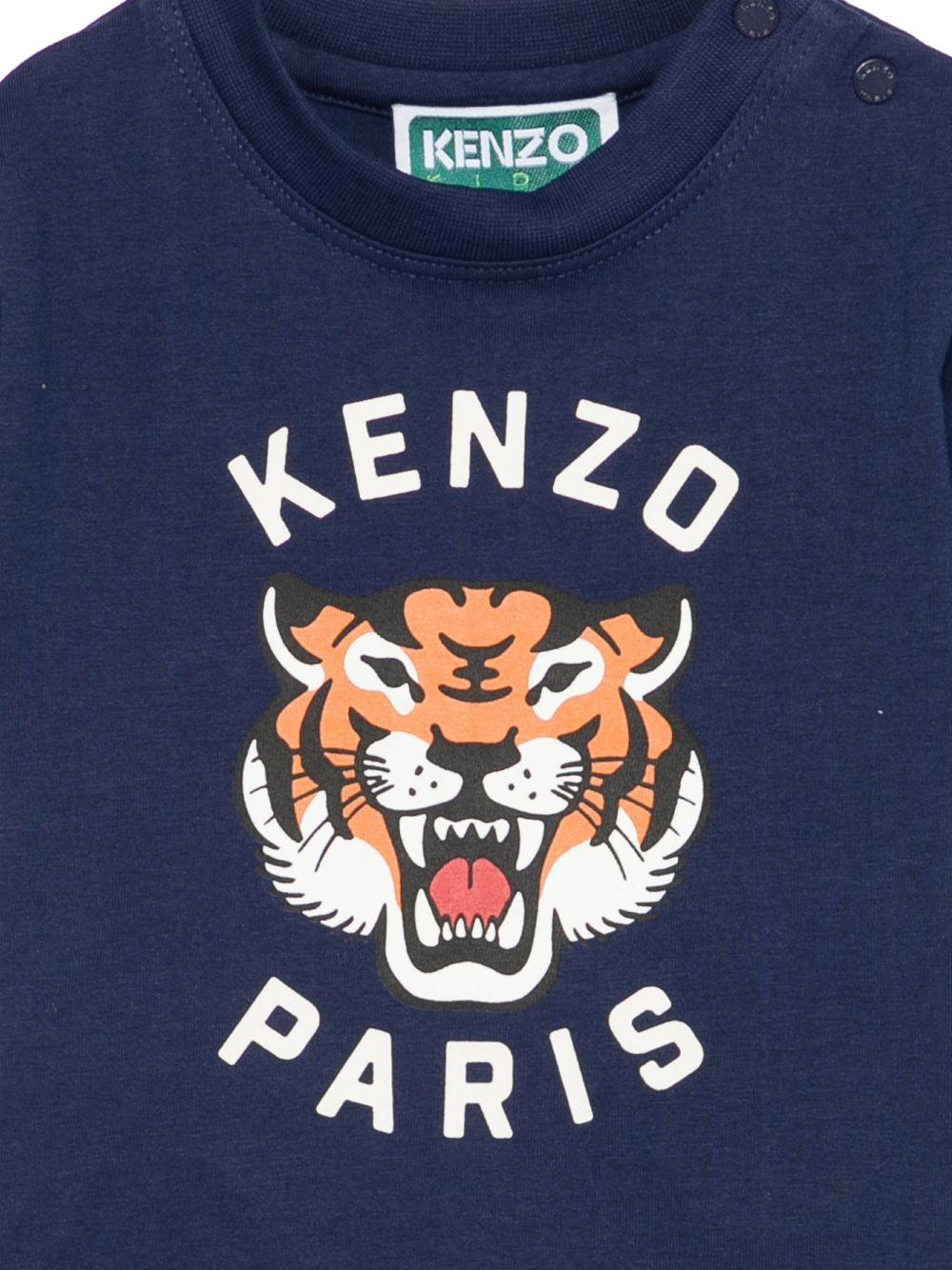 T-shirt per neonato kenzo Kids blu con stampa grafica sul davanti - Rubino Kids