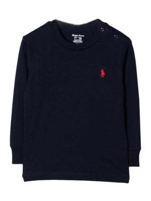 T-shirt per neonato Polo Ralph Lauren blu con motivo Polo Pony