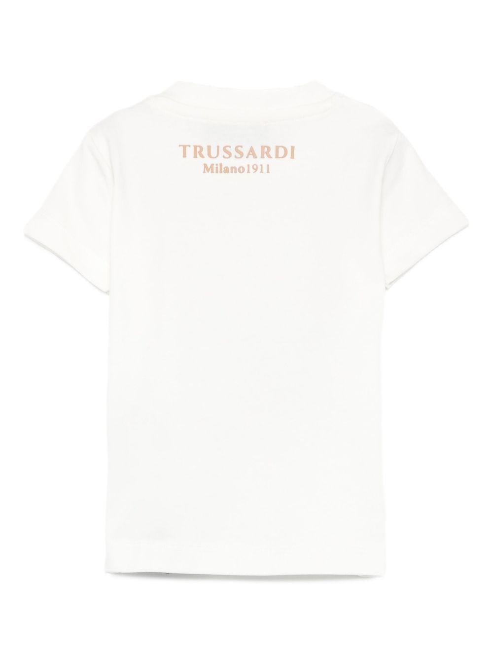 T-shirt per neonato Trussardi Junior bianco con stampa grafica - Rubino Kids