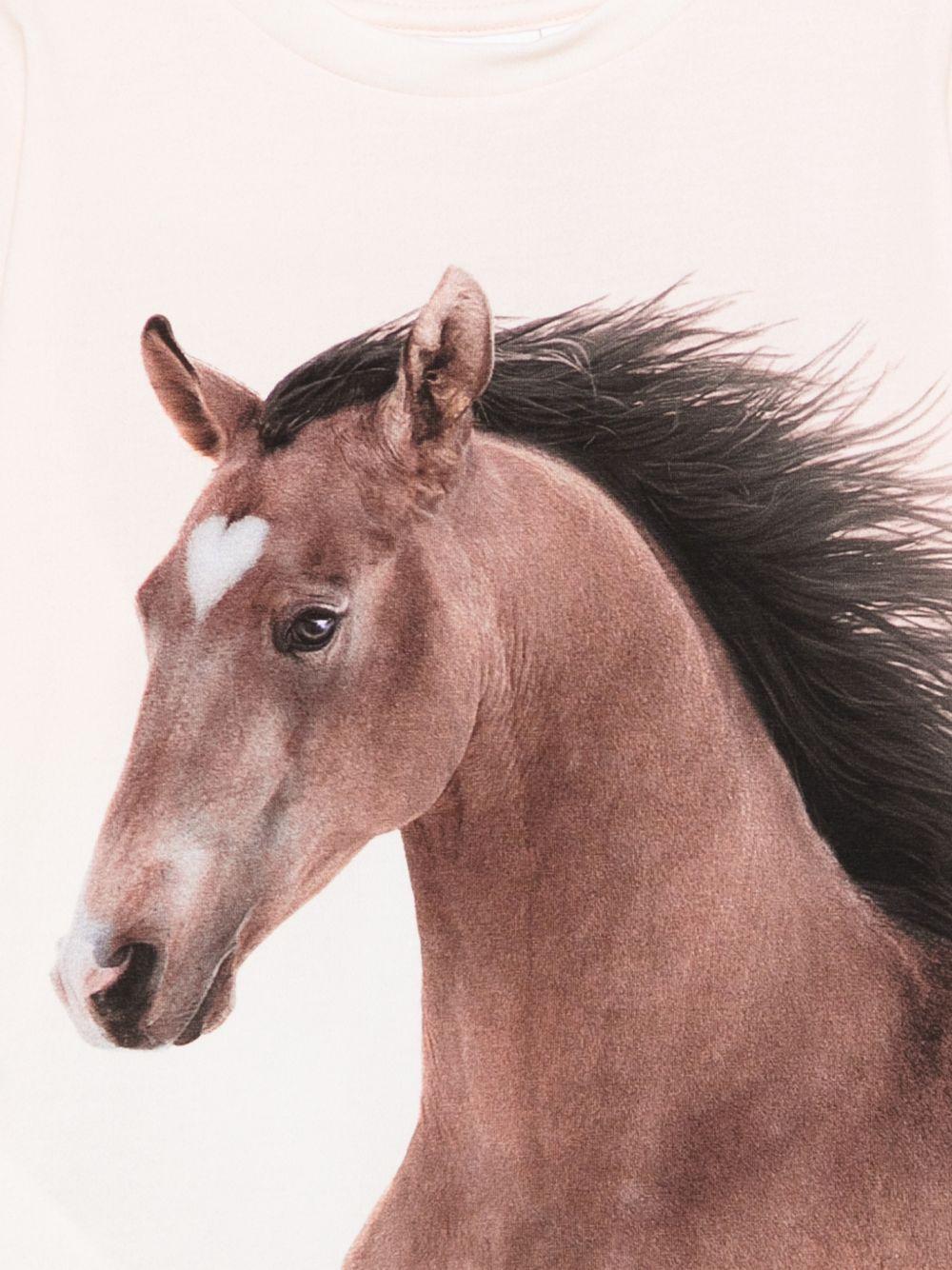 T-shirt Rie per bambina Molo beige con stampa grafica - Rubino Kids