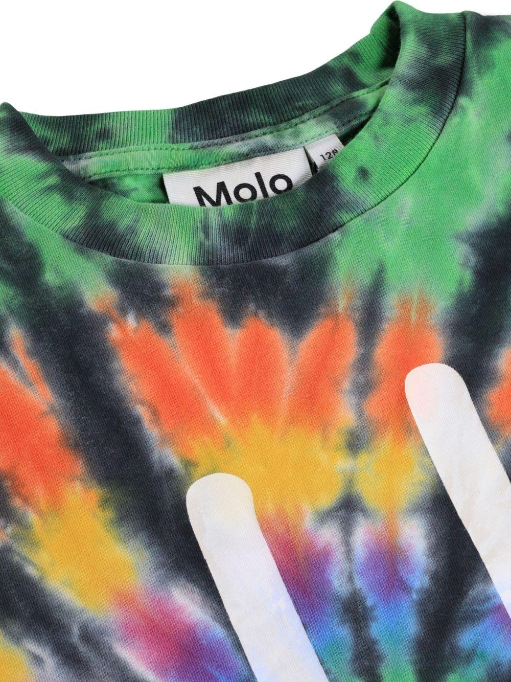 T-shirt Roxo per bambini Molo multicolore con fantasia tie - dye - Rubino Kids