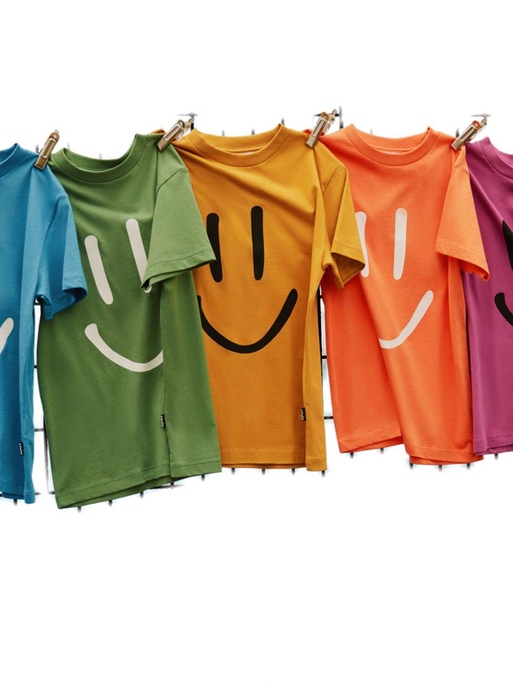 T-shirt Roxo per bambini Molo verde con stampa smile - Rubino Kids