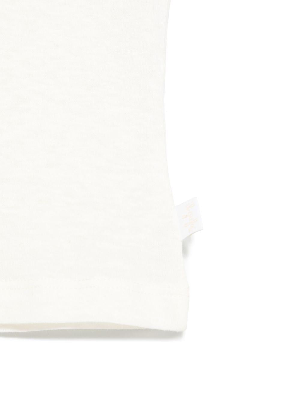 T-shirt smanicata per bambina Il Gufo bianco con mini targhetta - Rubino Kids