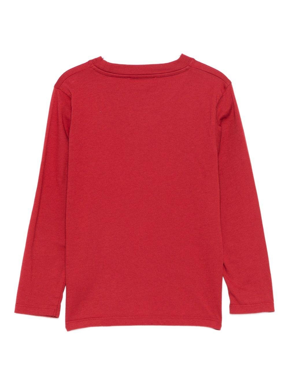T-shirt Tadda per bambino Bonpoint rossa con stampa cavallo - Rubino Kids