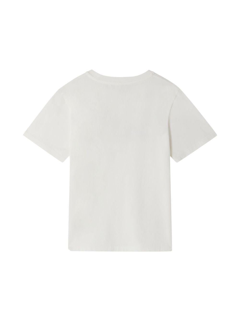 T-shirt Thibald per bambino Bonpoint bianco con orlo dritto - Rubino Kids