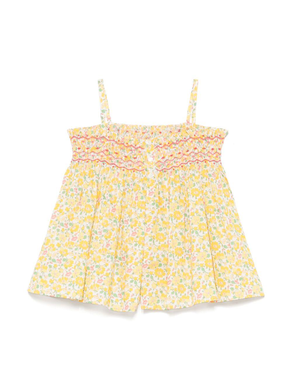 Top Apolline per bambina Bonpoint bianco con spalline sottili - Rubino Kids