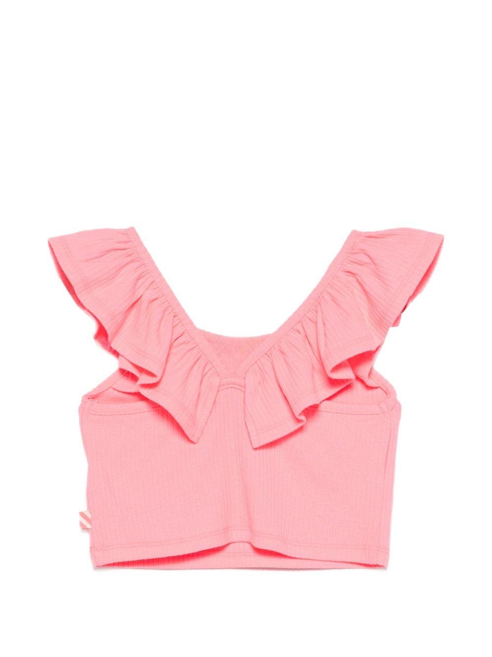 Top per bambina Billieblush rosa con ruches - Rubino Kids