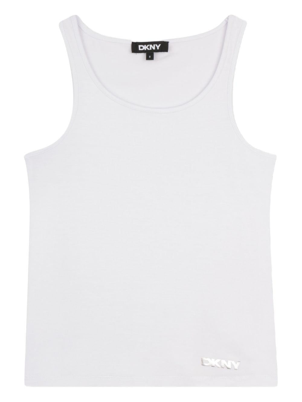 Top per bambina DKNY Kids argentato con paillettes - Rubino Kids