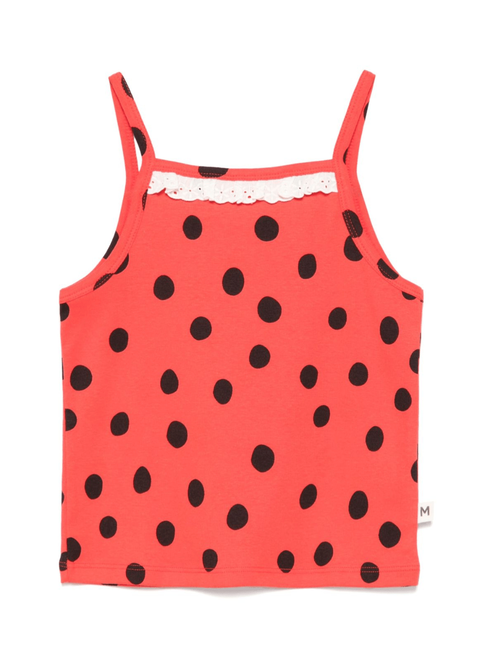 Top per bambina Mini Rodini rosso con dettagli in pizzo - Rubino Kids