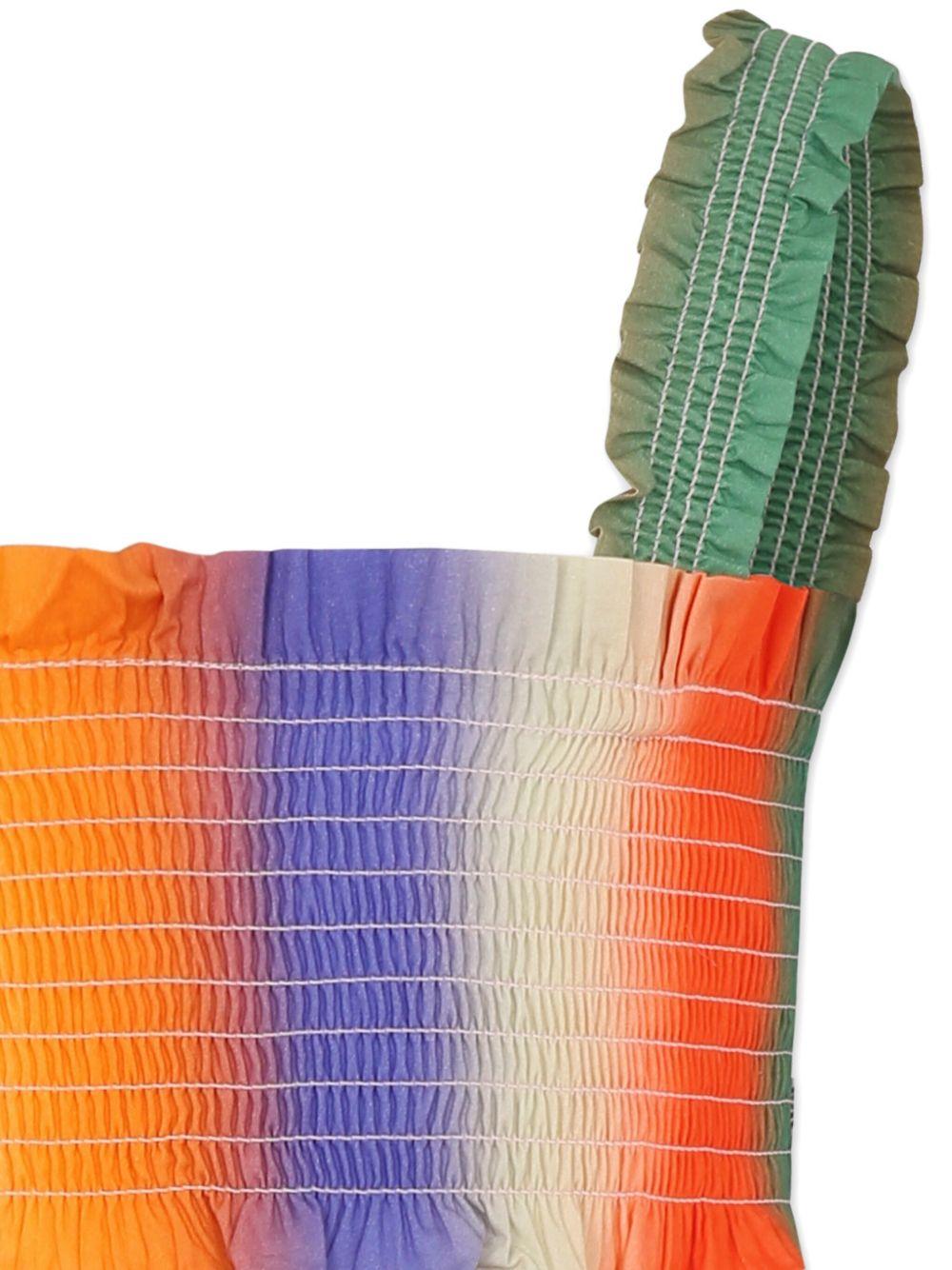 Top per bambina Molo multicolor corto con effetto increspato e spalline larghe - Rubino Kids