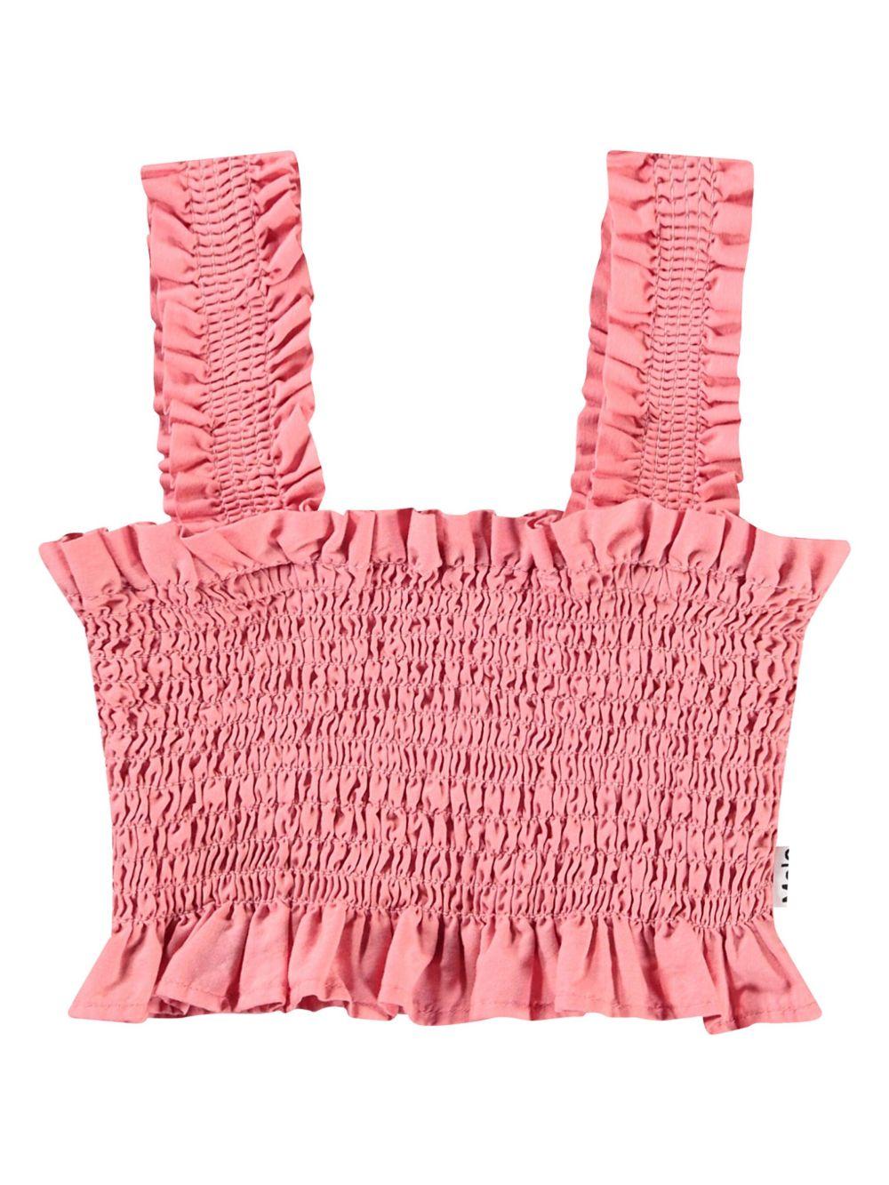 Top per bambina Molo Rolfia rosa con rifinitura con ruches - Rubino Kids
