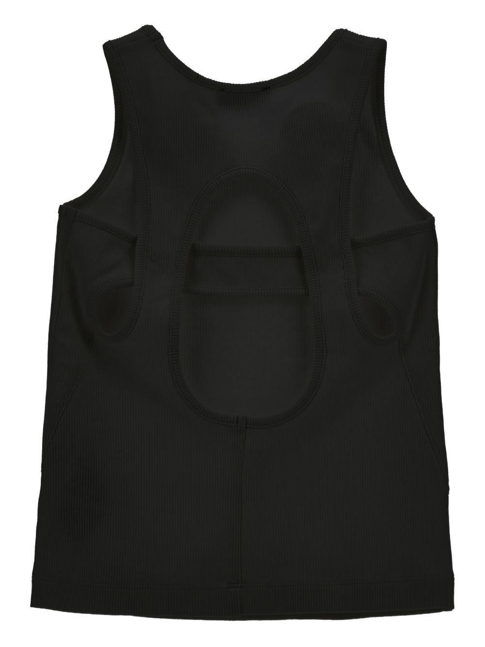 Top per bambina Monnalisa nero con dettaglio cut - out - Rubino Kids