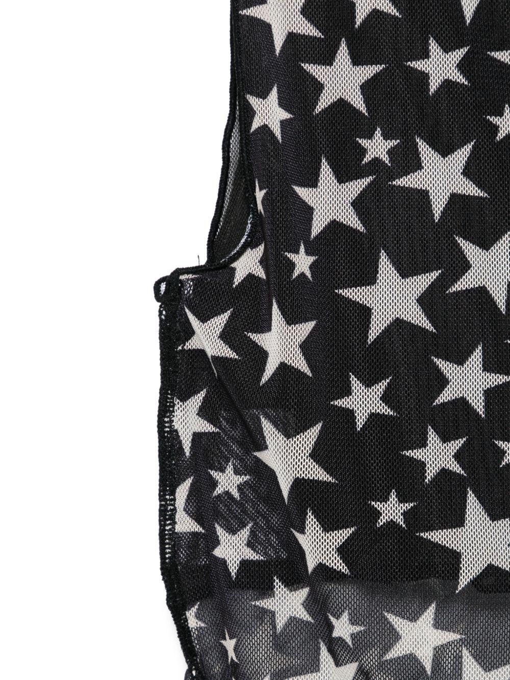 Top per bambina Stella McCartney Kids nero con stampa stelle all - over - Rubino Kids