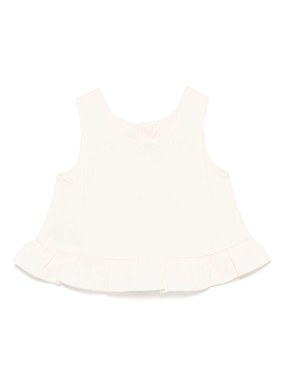 Top per neonata Donsje Francise bianco con orlo increspato - Rubino Kids