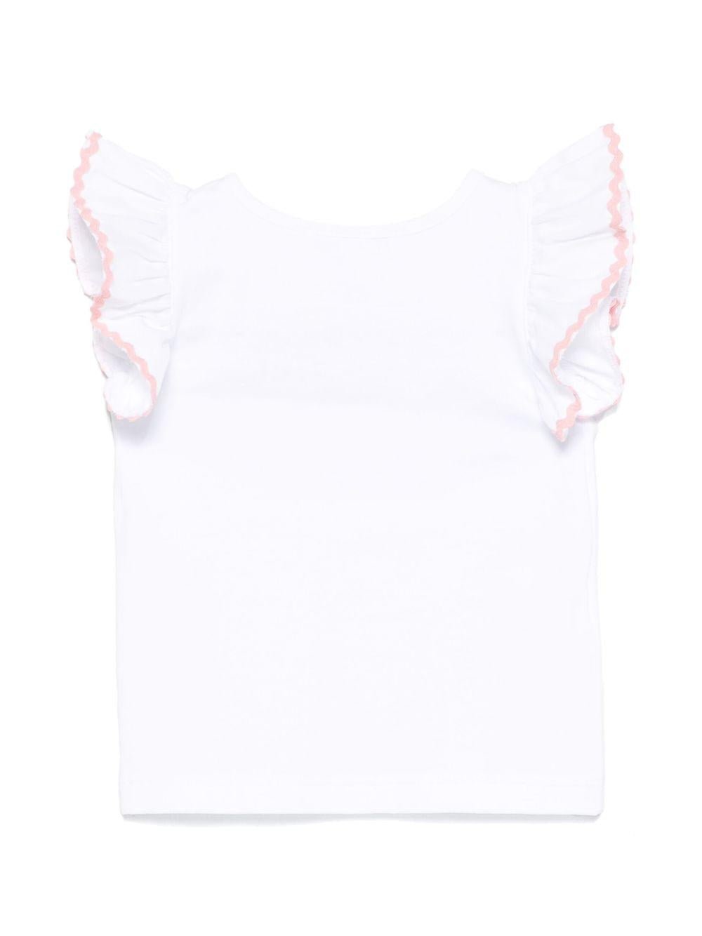 Top per neonata Mariella Ferrari bianco con dettaglio a smerlo - Rubino Kids
