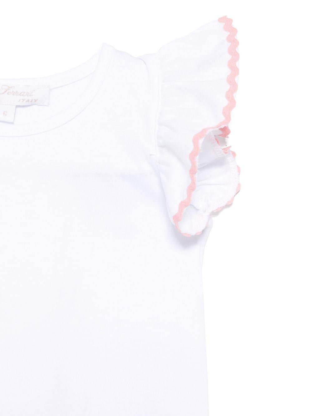 Top per neonata Mariella Ferrari bianco con dettaglio a smerlo - Rubino Kids